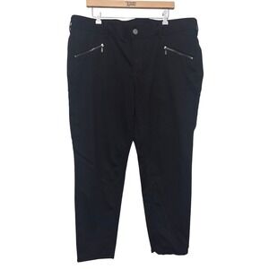Lane Bryant Women's Black Chino Pants‎ Zipper Pockets Size 22 Stretch Trousers